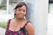 Happy black woman smiling