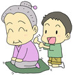 肩たたき　お婆ちゃん
