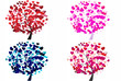 Collection Of Trees, Isolated On White Background