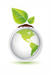 world and green leaves