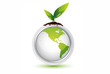 world and green leaves