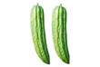close up of balsam pear in white background