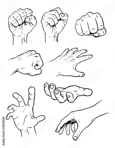 Illustration: 8 Hand Poses 8 Hand Poses