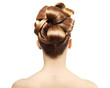 Creative hairstyle isolated on white background