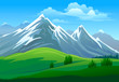 AMAZING  SNOW CLAD MOUNTAIN AND GREEN VALLEY