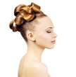 Girl with creative hairstyle Girl with creative hairstyle