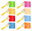 Brushes with paint