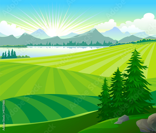Vector: SUNRISE IN GREEN HILLS SUNRISE IN GREEN HILLS