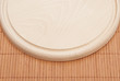 Chopping board on bamboo placemat