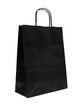 black empty shopping bag on white background