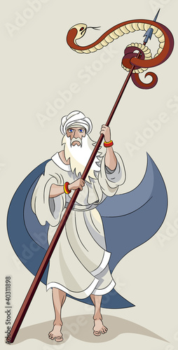 Vector: Moses and serpent Moses and serpent