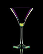 Coctail glass in neon colors