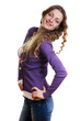 pretty young woman against on white background