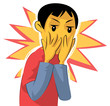 Vektor: Appalled face of teenager Appalled face of teenager
