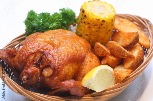 Photo: Food - Fried Chicken with Potato Wedges Food - Fried Chicken with Potato Wedges