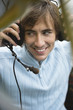 Young man wearing headphones
