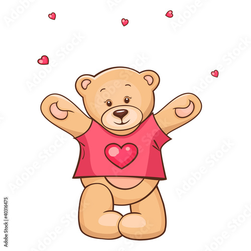 Vektor: Teddy Bear in heart t-shirt Teddy Bear in heart t-shirt