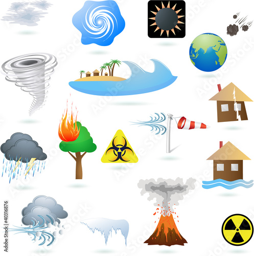Vector: Set of extreme weather condition signs Set of extreme weather condition signs