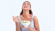 Video: Portrait of a woman with a salad Portrait of a woman with a salad