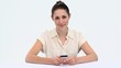 Young woman sending text messages