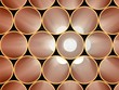 stack of gold tubing