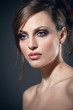 Face of a sexy young brunette woman with perfect skin