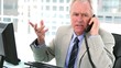 Authoritarian boss on the phone