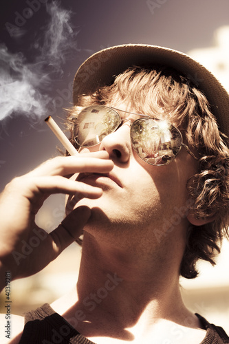 Photo: Dude Smoking Cigarette Dude Smoking Cigarette