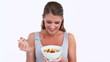 Video: Woman holding a fruits bowl Woman holding a fruits bowl
