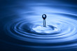 Closeup of water splash in blue tonality