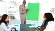 Smiling businessman making a presentation