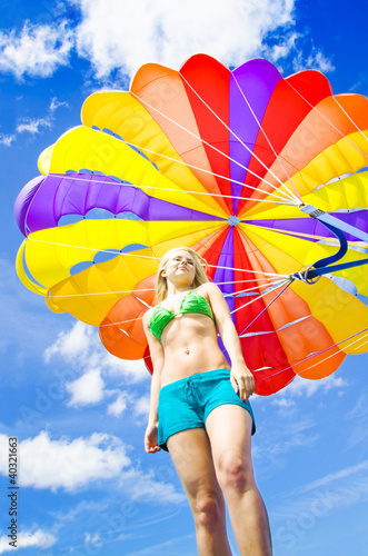 Photo: Parasailing On Summer Vacation Parasailing On Summer Vacation