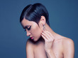 Sensual lady with diamond earring