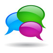 Vector coloured speech bubbles, social media symbol