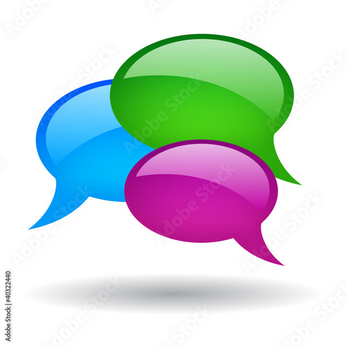 Vector: Vector coloured speech bubbles, social media symbol Vector coloured speech bubbles, social media symbol