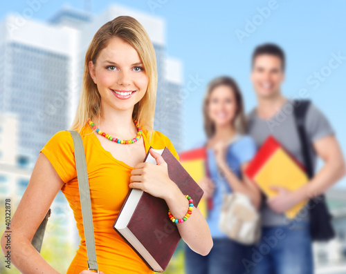Foto: Young student woman. Young student woman.