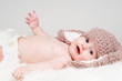 Happy baby with Brown bunny ears Happy baby with Brown bunny ears