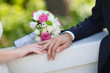 bouquet and wedding rings