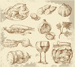 Hand-drawn set vegetables