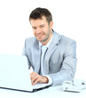 Portrait of young confident business man with laptop Portrait of young confident business man with laptop