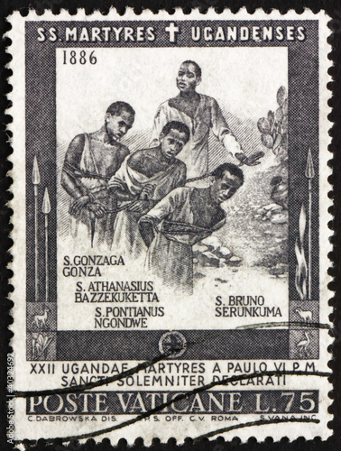 Photo: Postage stamp Vatican 1964 Uganda Martyrs Postage stamp Vatican 1964 Uganda Martyrs