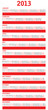 special red calendar for 2013