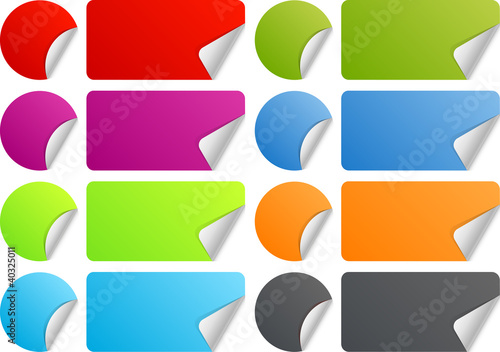 Vector: Set of color labels Set of color labels
