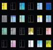 Wall with lighted windows - vector seamless texture Wall with lighted windows - vector seamless texture