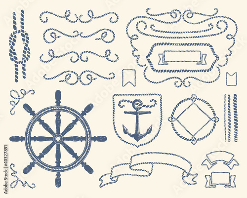 Vector: Nautical decoration set Nautical decoration set
