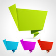Abstract origami speech bubble vector backgrounds set eps 10
