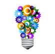 Vektor: colorful gear turning light bulb colorful gear turning light bulb