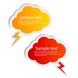 Vector speech bubbles set, cloud shaped