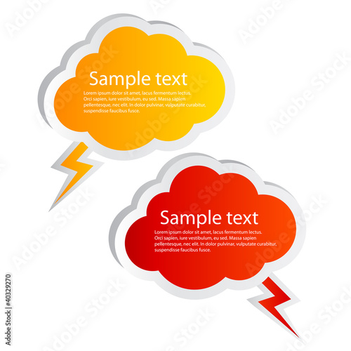 Vector: Vector speech bubbles set, cloud shaped Vector speech bubbles set, cloud shaped