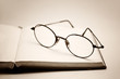 Book and glasses